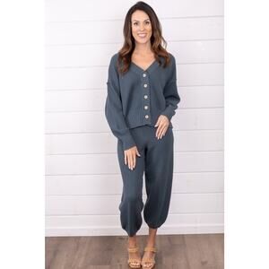 Free People Beach Hailee Button Up Cardigan Sweater in Balsam Large